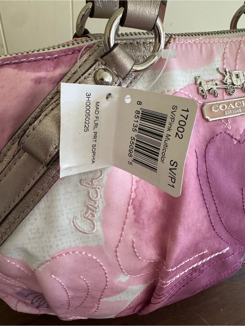 Coach Y2K Madison Watercolor Floral Sophia Satchel Bag 17002 Pink - RARE - NWT - Picture 3 of 16